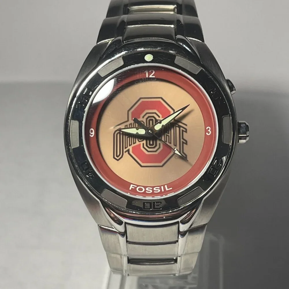 Ohio State Buckeyes NCAA Stainless-Steel Kaleido Watch by Fossil NEW